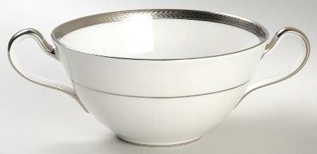 Elegance (Platinum Trim & Inner Verge) Flat Cream Soup Bowl