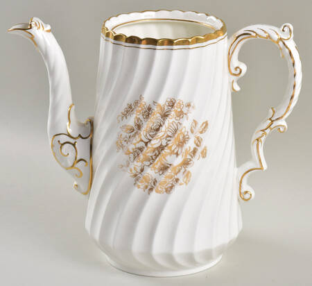 Elegance (Gold Floral & Gold Trim) Coffee Pot No Lid