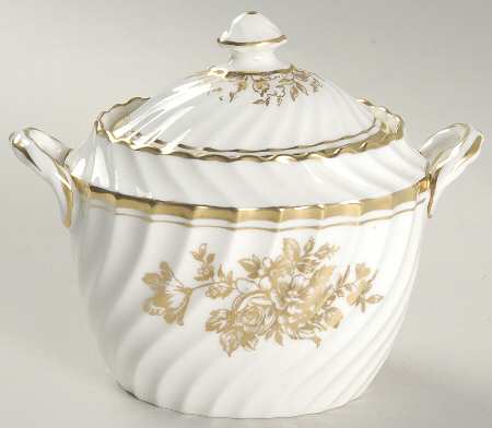 Elegance (Gold Floral & Gold Trim) Sugar Bowl & Lid