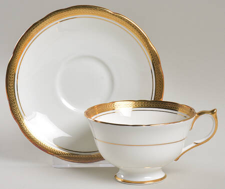 Elizabeth (Scalloped, Pin Line) Footed Cup & Saucer Set