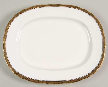 Elizabeth (Scalloped, Pin Line) 13" Oval Serving Platter
