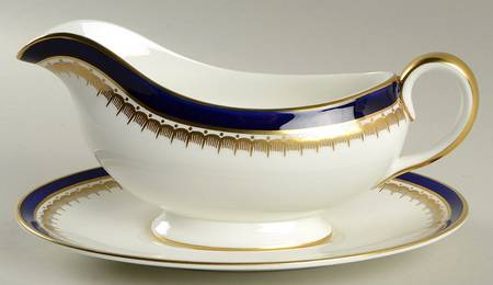 Embassy Cobalt Blue (Smooth) Gravy Boat & Underplate