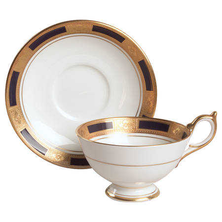 Empress Cobalt Footed Cup & Saucer Set