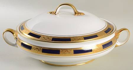 Empress Cobalt Round Covered Vegetable