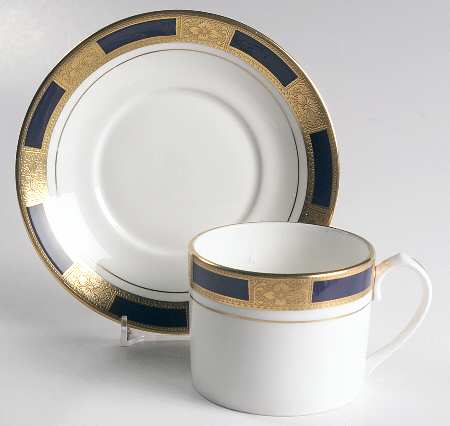 Empress Cobalt Flat Cup & Saucer Set