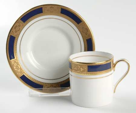 Empress Cobalt Flat Demitasse Cup & Saucer Set