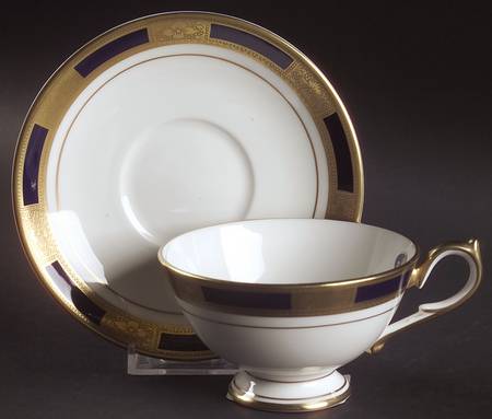 Empress Cobalt Footed Cup & Saucer Set