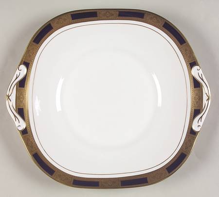 Empress Cobalt Square Handled Cake Plate