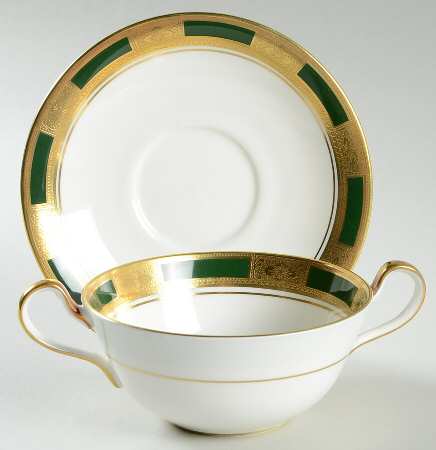 Empress Laurel Flat Cream Soup Bowl & Saucer Set