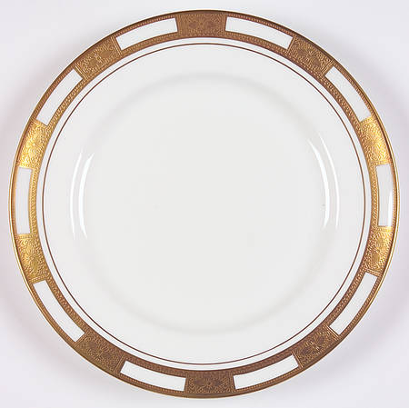 Empress White (Gold Encrusted, Smooth Or Scalloped) Salad Plate