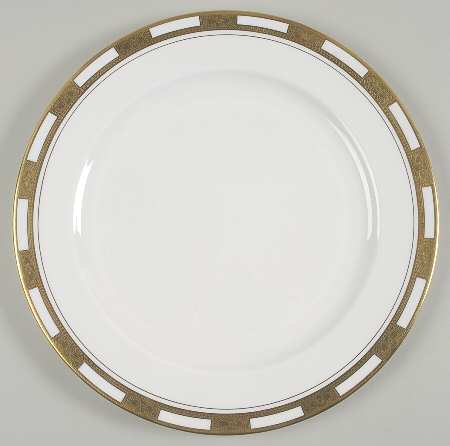 Empress White (Gold Encrusted, Smooth Or Scalloped) Service Plate (Charger)