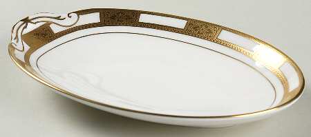 Empress White (Gold Encrusted, Smooth Or Scalloped) Pickle Dish