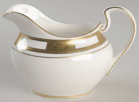 Empress White (Gold Encrusted, Smooth Or Scalloped) Oval Creamer
