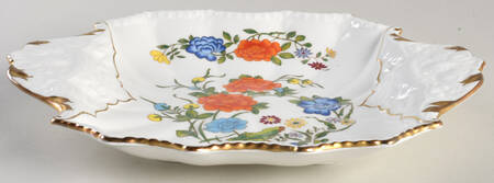 Famille Rose 10" Handled Square Tray