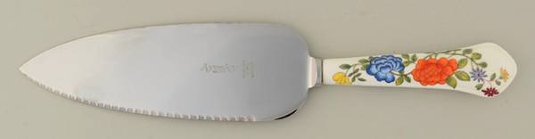 Famille Rose Pie & Cake Server with Stainless Blade