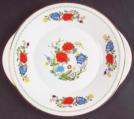 Famille Rose Handled Cake Plate