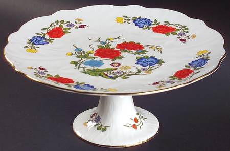 Famille Rose 10" Diameter Pedestal Cake Stand