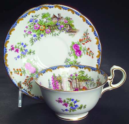 Garden Gate Footed Cup & Saucer Set