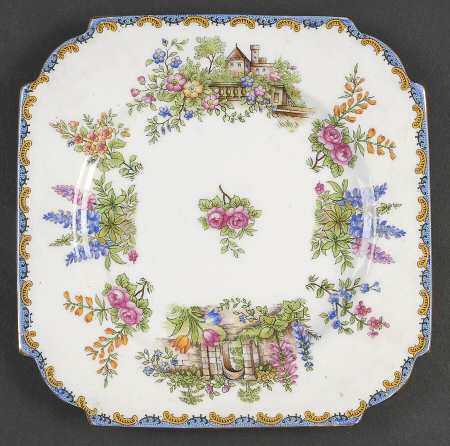 Garden Gate Square Dessert Plate