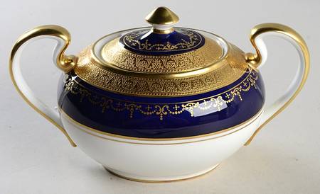 Georgian Cobalt Sugar Bowl & Lid