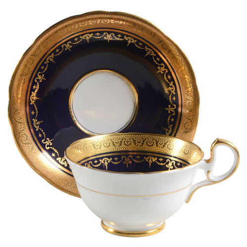 Georgian Cobalt Footed Cup & Saucer Set