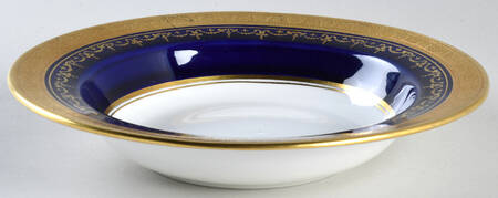 Georgian Cobalt Rim Soup Bowl