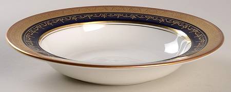 Georgian Cobalt Rim Soup Bowl