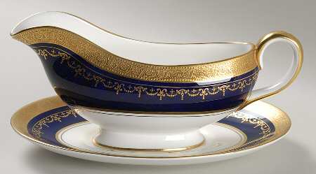 Georgian Cobalt Gravy Boat & Underplate