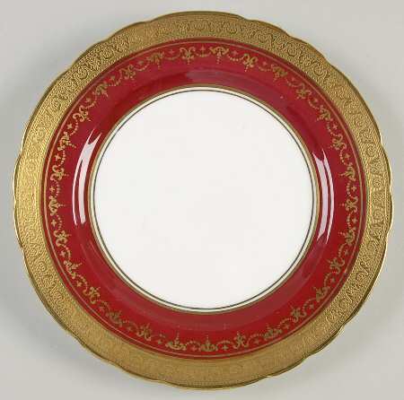 Georgian Maroon (Scalloped) Dessert/Pie Plate