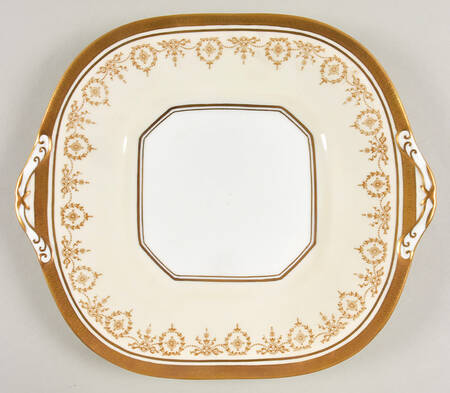 Gold Dowery Square Handled Cake Plate