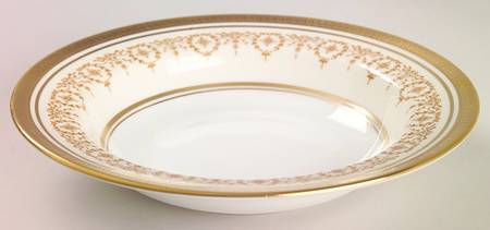 Gold Dowery Rim Soup Bowl