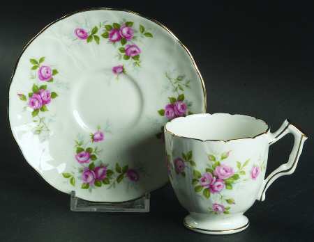 Grotto Rose Footed Demitasse Cup & Saucer Set