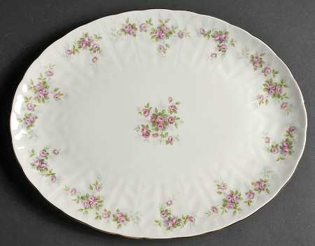 Grotto Rose 14" Oval Serving Platter