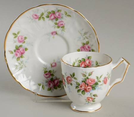 Grotto Rose Footed Demitasse Cup & Saucer Set