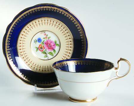 Hatfield Cobalt Blue Footed Cup & Saucer Set