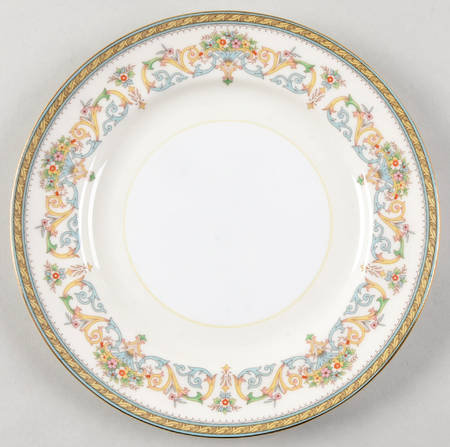Henley (Smooth, Gold Trim, Blue Backstamp) Salad Plate