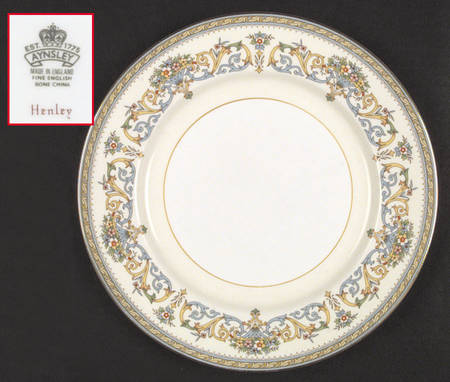 Henley (Smooth, Gold Trim, Green Backstamp) by John  Aynsley &amp; Sons