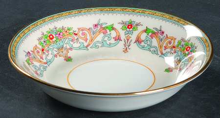 Henley (Smooth, Gold Trim, Green Backstamp) Fruit/Dessert (Sauce) Bowl