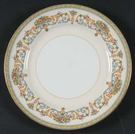 Henley (Smooth, Gold Trim, Green Backstamp) Salad Plate