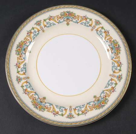 Henley (Smooth, Gold Trim, Green Backstamp) Luncheon Plate