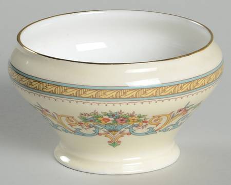 Henley (Smooth, Gold Trim, Green Backstamp) Mini Open Sugar Bowl