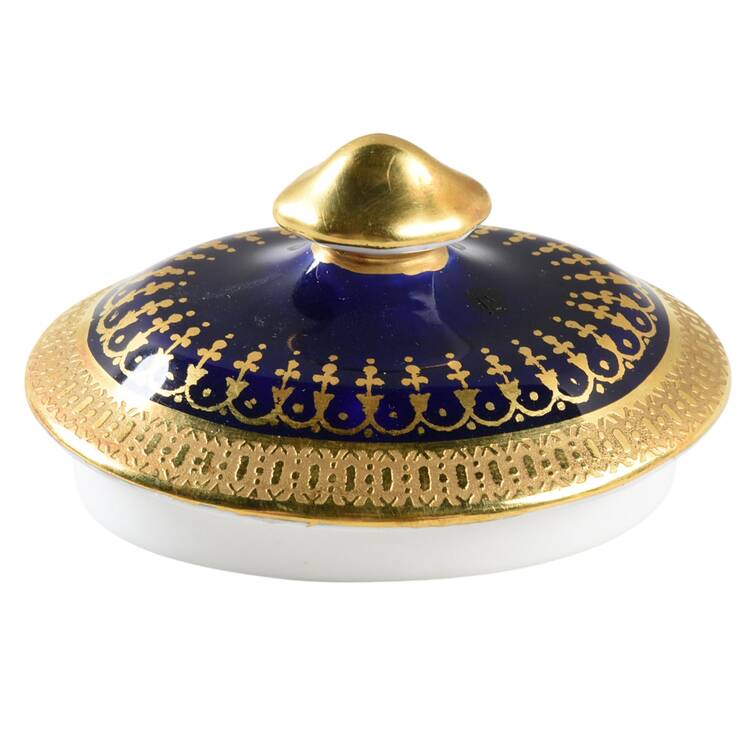 Hertford Cobalt (Scalloped) Lid for Sugar Bowl