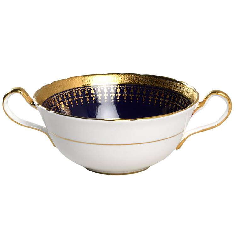 Hertford Cobalt (Scalloped) Flat Cream Soup Bowl