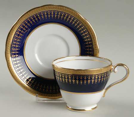 Hertford Cobalt (Scalloped) Footed Cup & Saucer Set