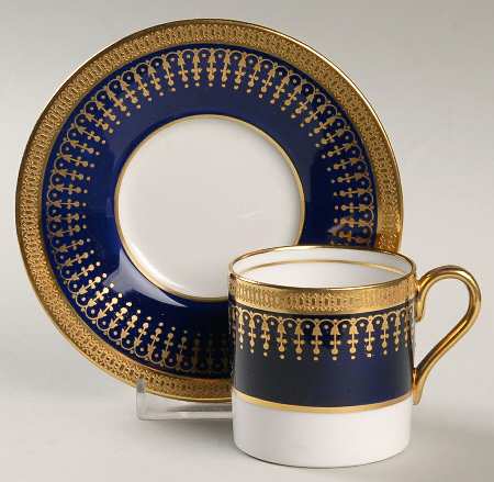 Hertford Cobalt (Scalloped) Flat Demitasse Cup & Saucer Set
