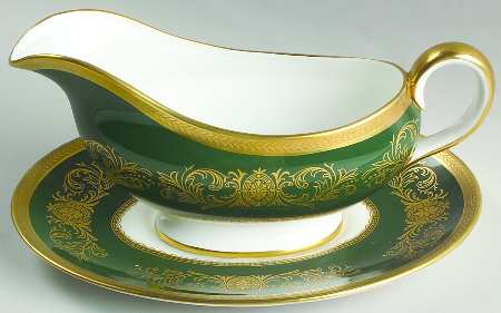 Imperial Laurel Green Gravy Boat & Underplate