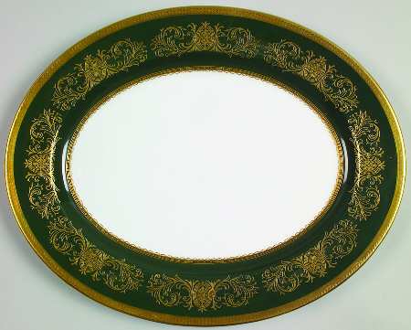 Imperial Laurel Green 13" Oval Serving Platter