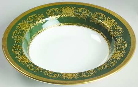 Imperial Laurel Green Rim Soup Bowl