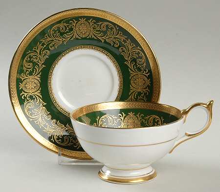 Imperial Laurel Green Footed Cup & Saucer Set