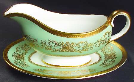 Imperial Nile Green Gravy Boat & Underplate
